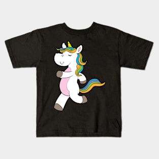 Cute unicorn at the jogging Kids T-Shirt